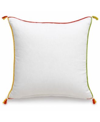 Tiny Fruits Spring Plaid Embroidered Decorative Pillow, 20" x 20"