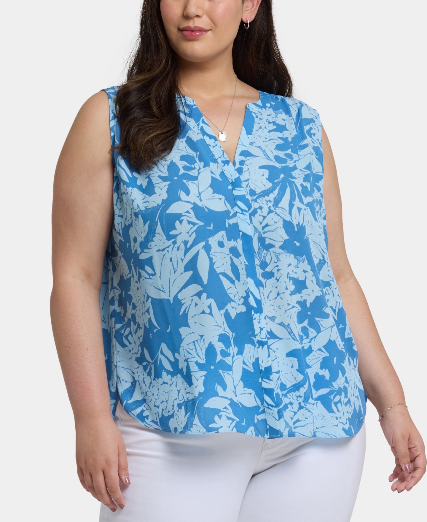 Женский топ NYDJ Plus Size Sleeveless Pintuck, цвет: Bellavista — фото 1