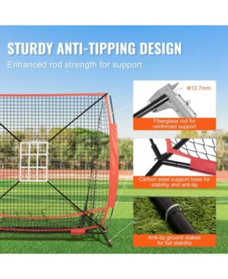 5 x 5 Ft Baseball Softball Practice Net with Bow Frame and Carry Bag