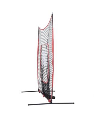 7 x 7 Ft Baseball Softball Practice Net with Bow Frame, Tee and Ball Collector