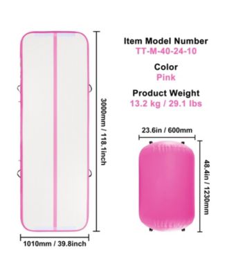 2-Piece Inflatable Gymnastics Air Mat Set with Air Roller and Pump