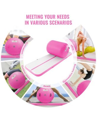 2-Piece Inflatable Gymnastics Air Mat Set with Air Roller and Pump