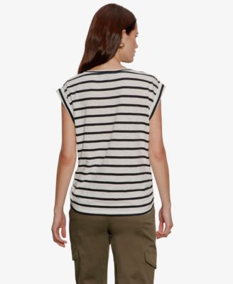 Women's Knot-Front Crewneck Muscle T-Shirt