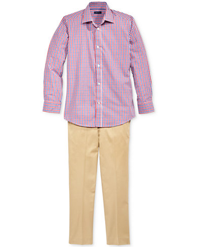 Tommy Hilfiger Gingham Shirt and Twill Pants Separates, Boys