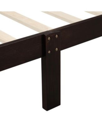 Wood Platform Sleigh Bed Frame with Headboard Footboard Wood Slat Support Mattress Foundation