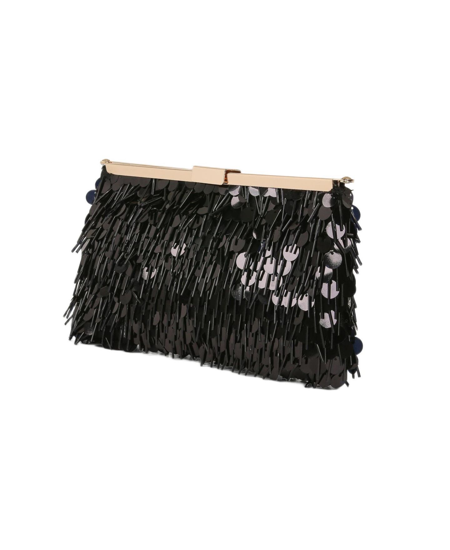 Женский клатч Jewel Badgley Mischka Briar Mixed Sequin Hinged Frame Clutch, цвет: Чёрный — фото 2