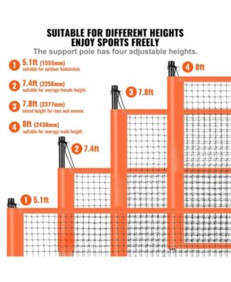 Volleyball and Badminton Combo Set with Adjustable Net and Carry Bag