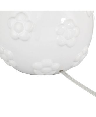 Arianna 16"H White Flower Ceramic Accent Table Lamp Set with Dimmer