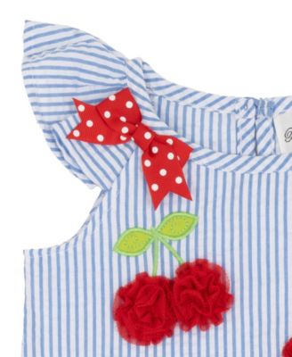 Baby Girls' Flutter Sleeve Top and Elastic Waistband Shorts, 2-Piece Set