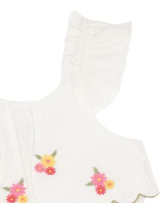 Baby Girls' Flutter Cap Sleeve Top and Stripe Olive Shorts, 2-Piece Set