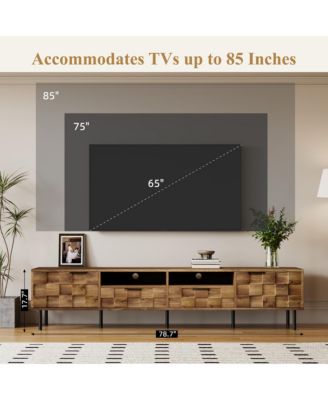 Storage Cabinet with TV Stand for TVs with 2 Drawers
