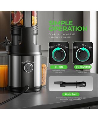 3 in 1 Cold Press Juicer with 5.12 in Wide Feed Chute 2L Capacity Quiet Motor and Easy Clean Design