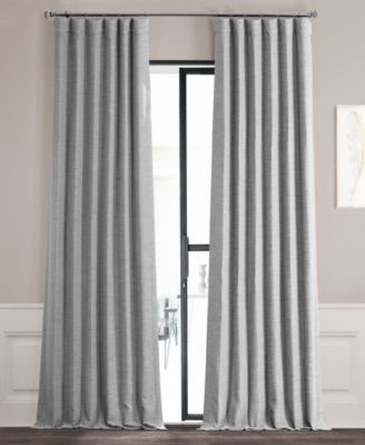 Bellino Textured Faux Linen Room Darkening Curtains For Bedroom and Living Room Curtains(1 Panel)