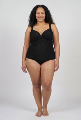 Women's Bra Drape Front Lightweight Underwire Tankini Top