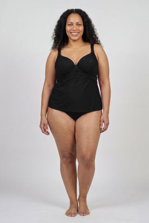 Верх бикини Drape, на косточках, танкини — Swimsuits for All, цвет: Чёрный
