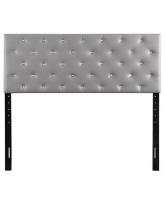 Casual Light Upholstered King Size Headboard Adjustable Height 41 to 53 inch