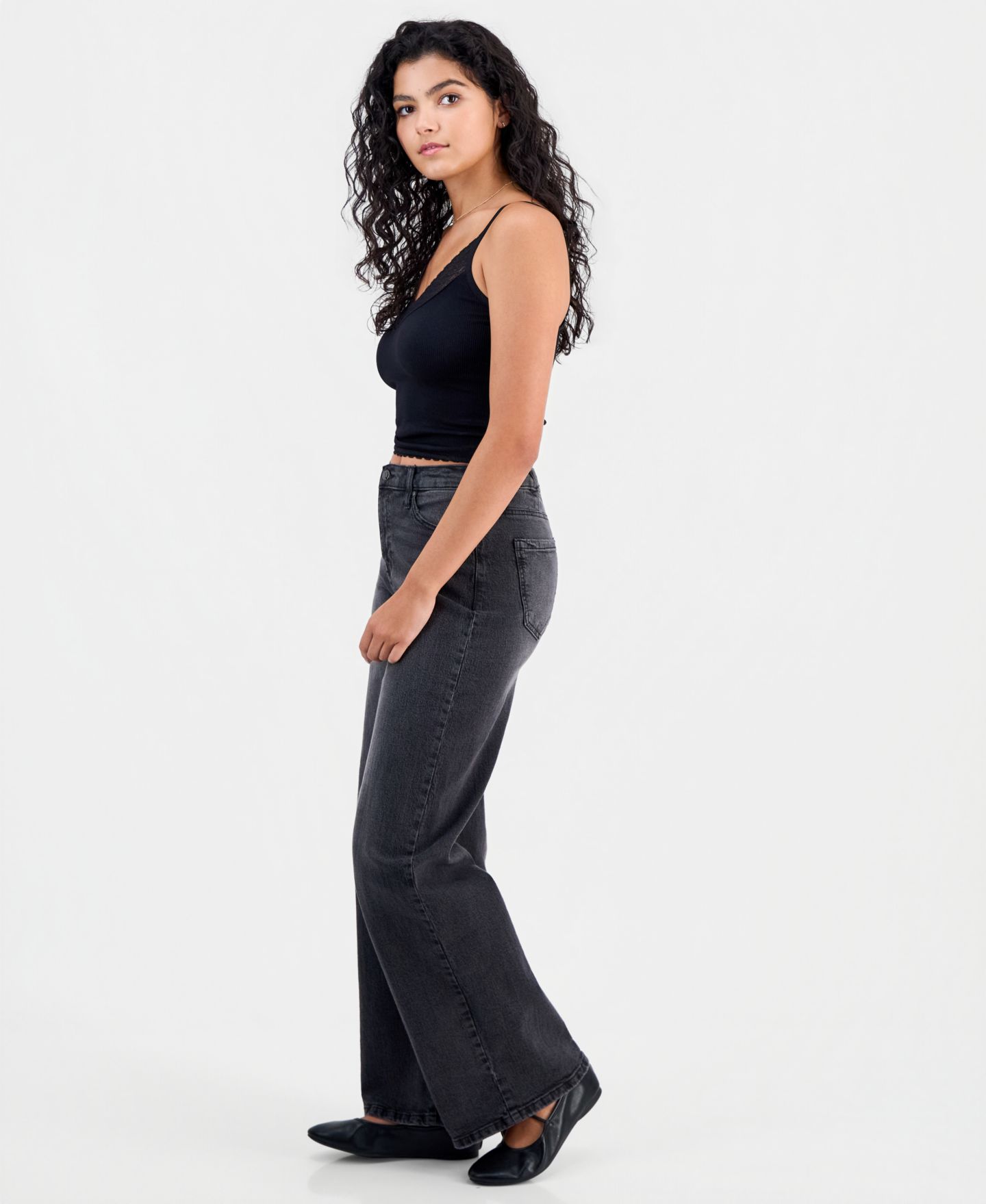 Женские джинсы Celebrity Pink Juniors' Mandy Baggy Elastic-Back Wide-Leg, цвет: Bancarella — фото 8