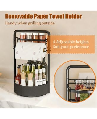 Rotating Spice shelf Paper Towel Holder 2 Tier Lazy Susan Kitchen Countertop