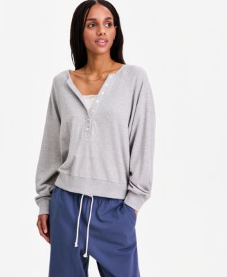 Juniors' Twofer Long-Sleeve Henley Lounge Top