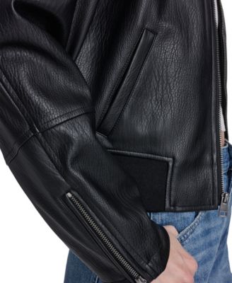 Women's Faux Leather Bomber Jacket