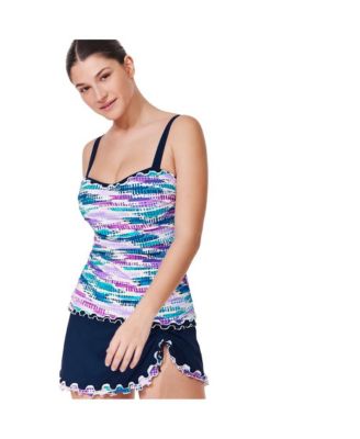 Women's Canva Tricolore D-Cup Tankini Top