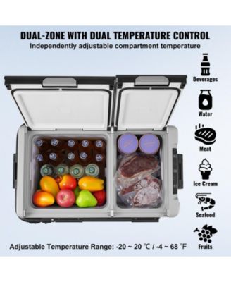58 L Dual Zone 12 Volt Car Refrigerator with -4°F to 68°F Range