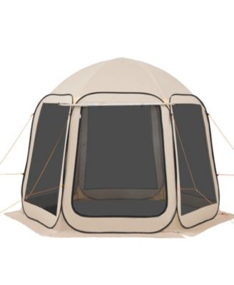 10 x 9.2 Ft Pop-Up Screen House Tent with Awning for 4-8 People