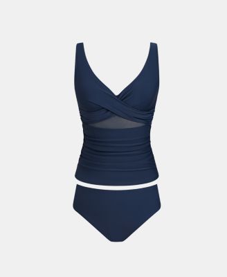 Women's V-Neck Adjustable Straps Tankini Set