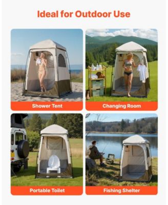 1-Room Foldable Camping Shower Tent with Carry Bag