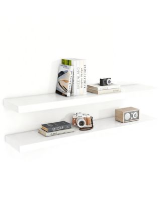 Floating Shelves Wall Mounted Set of 2 Rustic Wood Storage Shelf