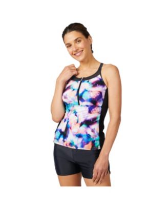 Women's Mesh Zip-Up Tankini Top