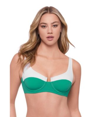 Women's Supportive Tall Underwire Colorblock Bikini Swimsuit Top