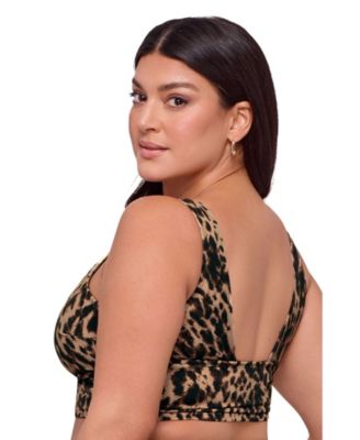 Women's S3 Supportive Cinched Adjustable Midkini Swimsuit Top - Indigo