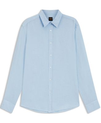 BOSS By Men's Linen Regular-Fit Dress Shirt