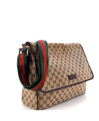 Medium Web Strap Flap Messenger GG Canvas