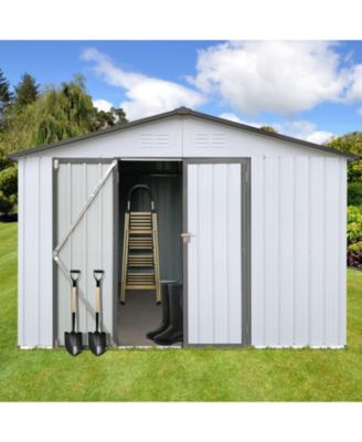 Metal Garden Sheds 10ft x 12ft Outdoor Storage Sheds 48 sq. ft. Utility Tool House For Patio Backyard
