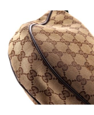 Medium Saddle Zip Messenger Bag GG Canvas with Leather