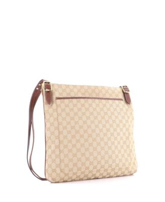 Large Vintage Belted Flat Messenger GG Canvas