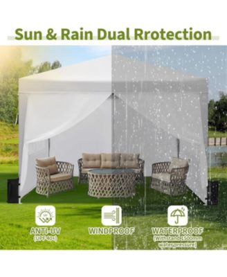 10x10 Pop-Up Canopy Tent with 4 Sidewalls, Waterproof Portable Gazebo for Camping, Outdoor Parties & Backyard