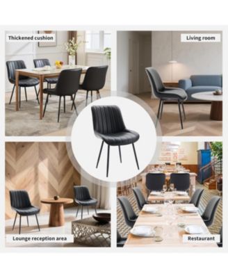 2 Pc. Upholstered Metal Dining Chairs Set