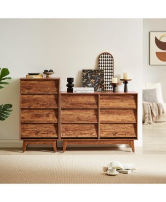 Traditional 6 Drawer Dresser Espresso Finish Sturdy Construction for Bedroom Living Room Storage