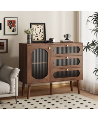 8 Drawer Dresser with Lockable Drawer Brown Wood for Bedroom Security Storage