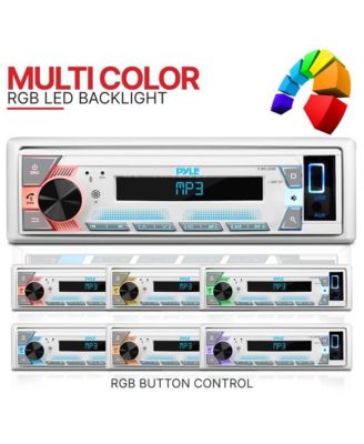 Single DIN AM/FM/MP3/USB/AUX Stereo Receiver with Bluetooth (PLMRL50WB)