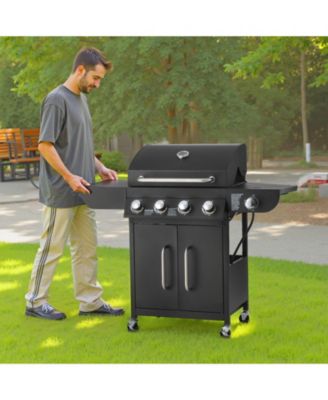 4-Burner Propane Gas Grill with Side Burner, 425 Sq. In. Cooking Area, 52,000 BTU