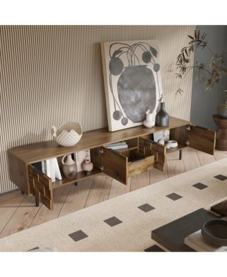 78" Wood Cabinet TV Stand Consoles with Storage