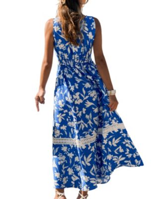 Women's V-Neck Pull-On Unlined Beach Dress