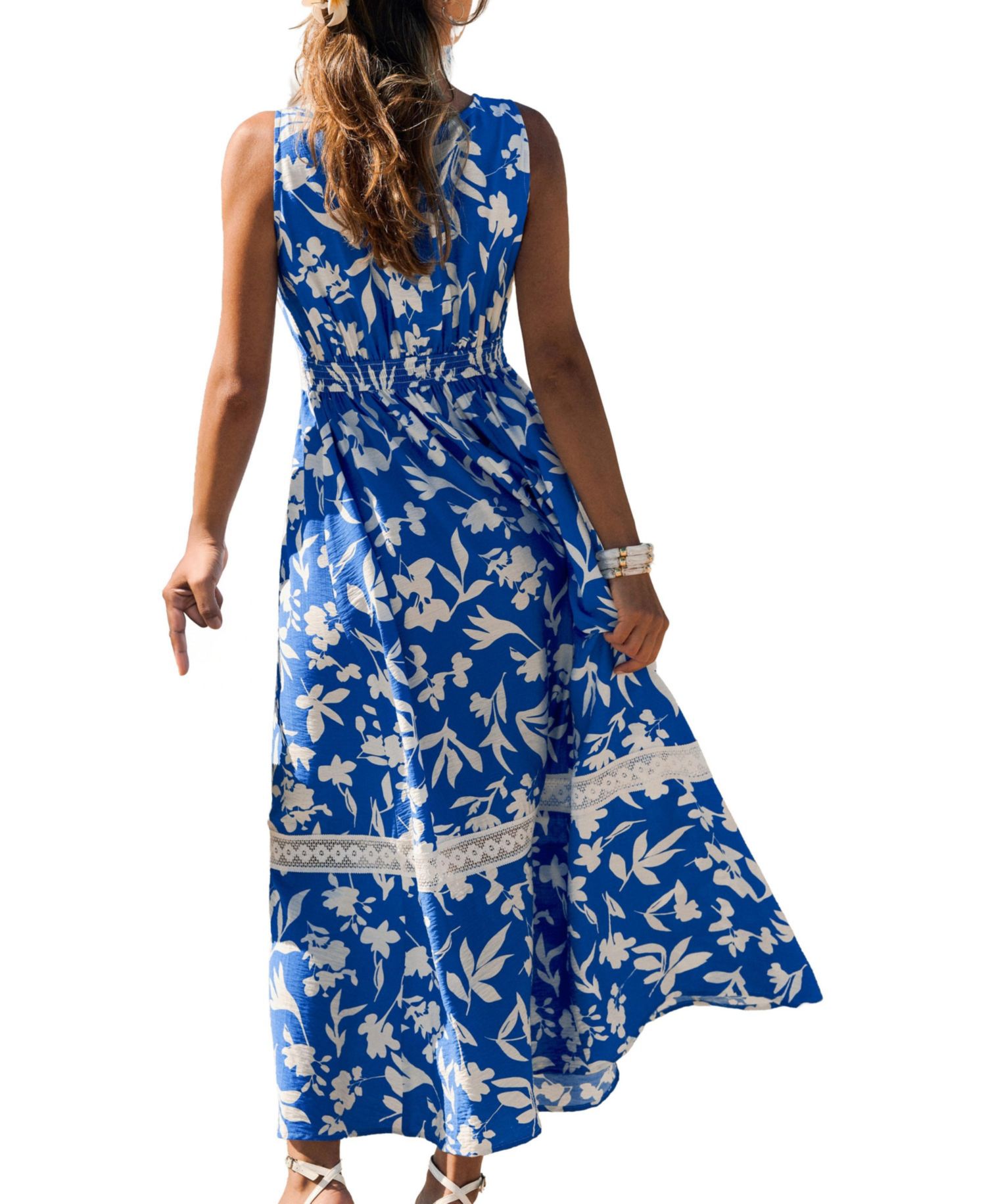 Women's V-Neck Pull-On Unlined Beach Dress