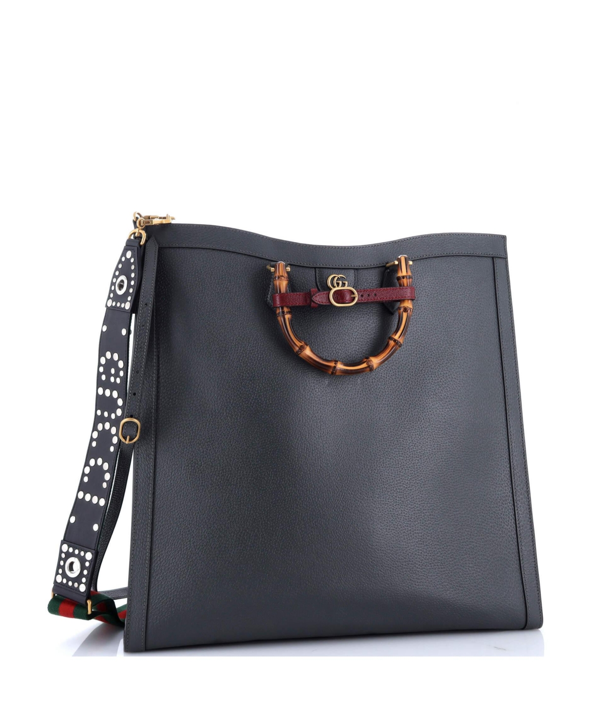 Pre-Owned Gucci Maxi Diana Nm Bamboo Handle Tote Leather