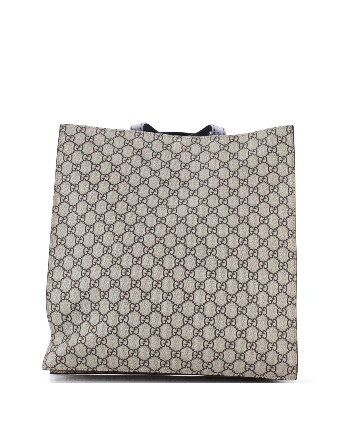 Pre-Owned Gucci Tall Convertible Soft Open Tote Printed Gg Coated Canvas