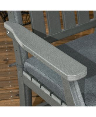 6 Pieces Patio Dining Set, 6 Seater Outdoor Table and Chairs, Conversation Furniture, Armrests, Loveseat Bench, Dinner Table with Umbrella Hole, Cushions, Dark Gray